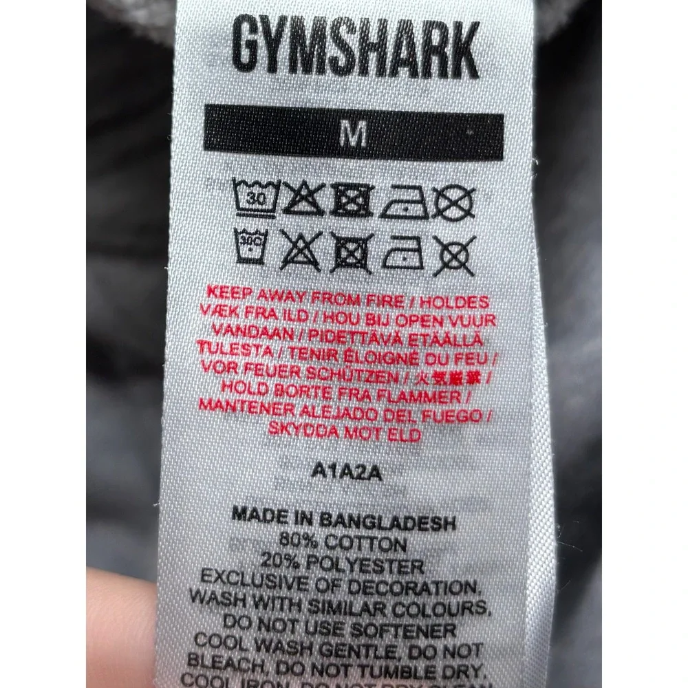 Gymshark Crest Joggers Mens Medium Gray Marl Tapered Fleece Sweatpants A1A2A